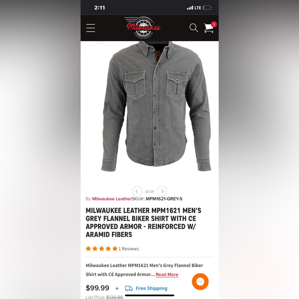 mens flannel grey leather biker shirt